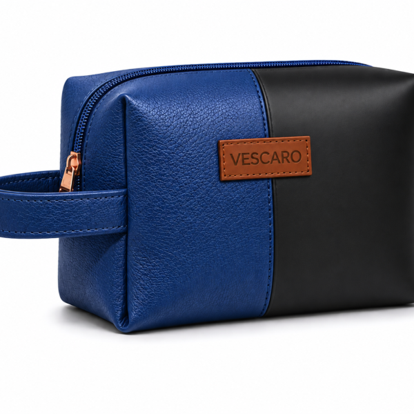 VESCARO Cosmetic Pouch (Black, Blue)