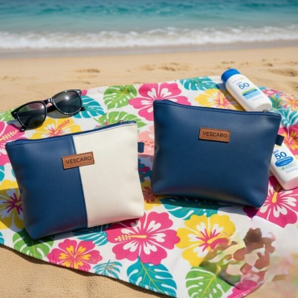 VESCARO navy-combo-1 Cosmetic Bag (Pack of 2)