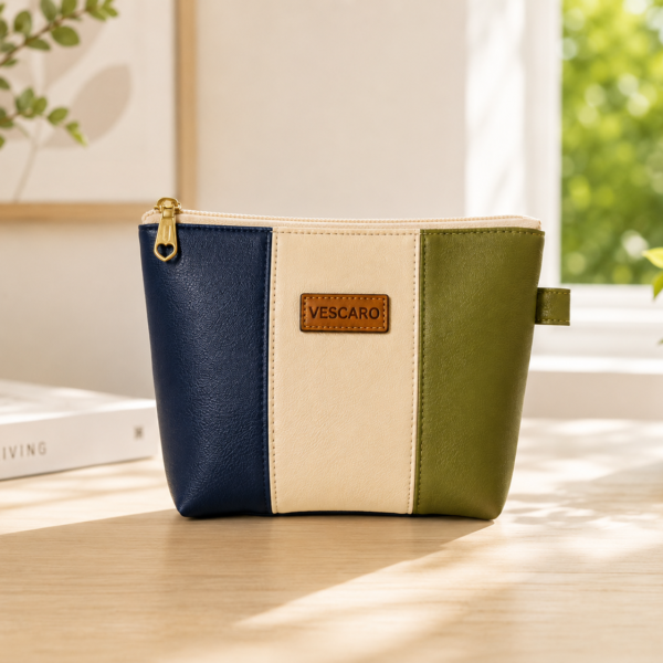 VESCARO Makeup Bag(Blue, Beige, Green)