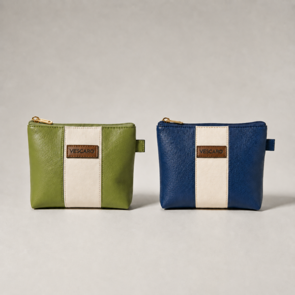 VESCARO Cosmetic Pouch (Beige, Blue, Green)