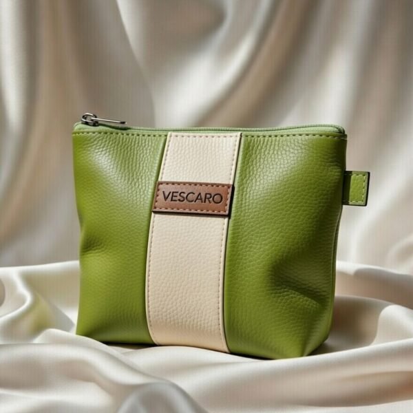 VESCARO Olive Beige Designer Cosmetic Bag