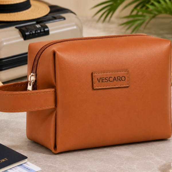VESCARO Cosmetic Pouch (Tan)